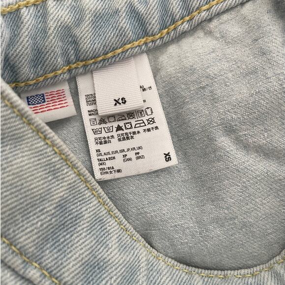 american apparel light wash denim buttoned mini skirt - XS - Picture 2 of 4